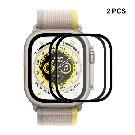 For Apple Watch Ultra / Ultra 2 / Ultra 3 49mm 2pcs ENKAY 9H Full Cover Tempered Glass Watch Film