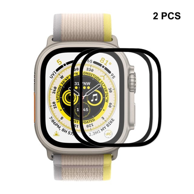 For Apple Watch Ultra / Ultra 2 / Ultra 3 49mm 2pcs ENKAY 9H Full Cover Tempered Glass Watch Film