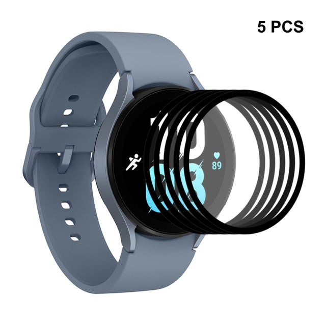 5 PCS For Samsung Galaxy Watch5 44mm ENKAY 9H Full Cover Tempered Glass Watch Film