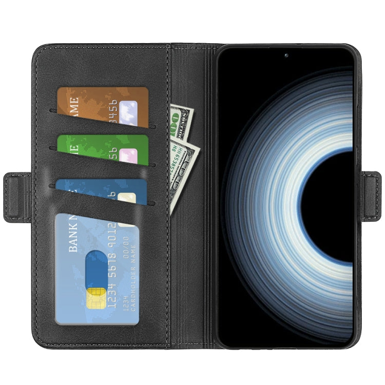 For Xiaomi 12T / 12T Pro / Redmi K50 Ultra Dual-side Magnetic Buckle Leather Phone Case(Black)