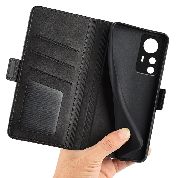 For Xiaomi 12T / 12T Pro / Redmi K50 Ultra Dual-side Magnetic Buckle Leather Phone Case(Black)