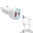 38W PD20W + QC3.0 USB Car Charger with USB to Micro USB Data Cable, Length: 1m(White) - Car Charger by PMC TechLife | Online Shopping South Africa | PMC TechLife
