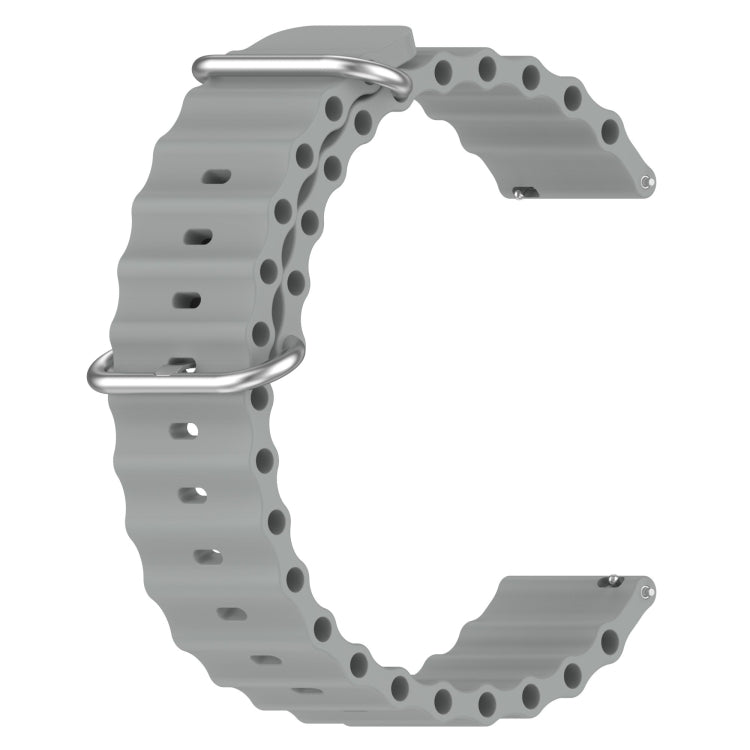 For Xiaomi MI Watch S1 Pro 22mm Ocean Style Silicone Solid Color Watch Band(Grey) - free shipping - PMC TechLife - Order now!