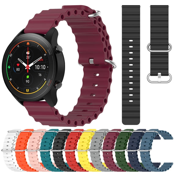 For Xiaomi MI Watch S1 Pro 22mm Ocean Style Silicone Solid Color Watch Band(Grey)