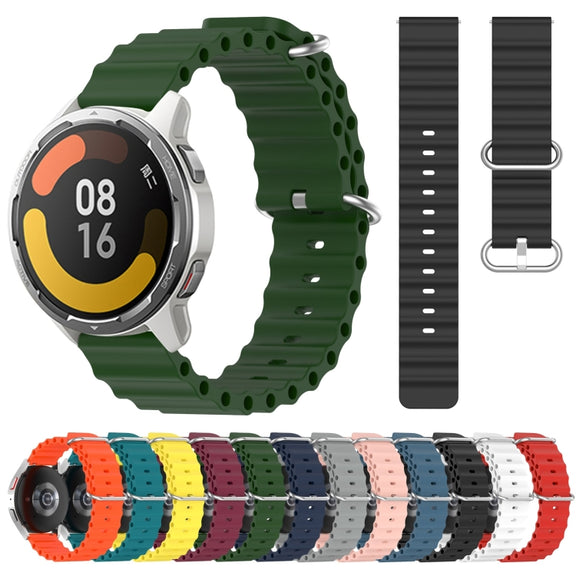 For Xiaomi MI Watch Color 2 22mm Ocean Style Silicone Solid Color Watch Band(White)