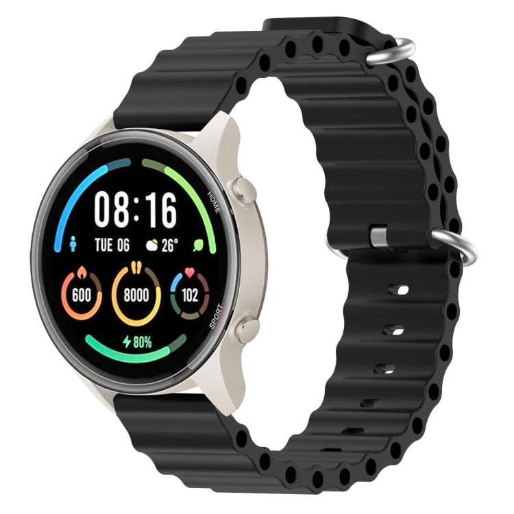 For Xiaomi MI Watch Sport 22mm Ocean Style Silicone Solid Color Watch Band(Black) - free shipping - PMC TechLife - Order now!