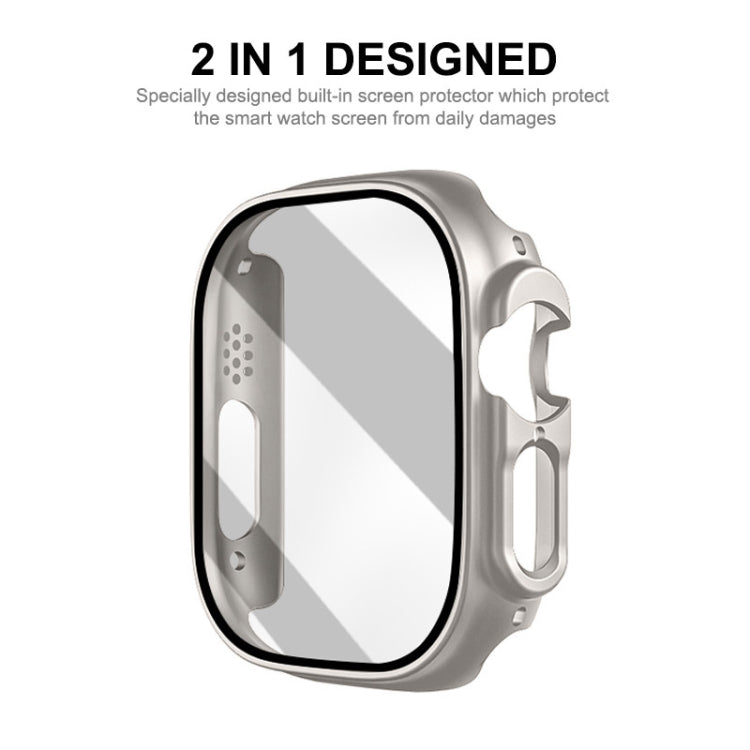 For Apple Watch Ultra / Ultra 2 49mm ENKAY PC Frame 9H Tempered Glass Case(White) - Watch Cases by ENKAY | Online Shopping South Africa | PMC TechLife | Buy Now Pay Later Mobicred