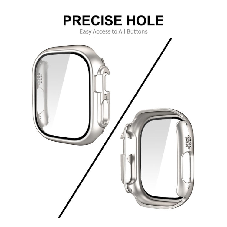 For Apple Watch Ultra / Ultra 2 49mm ENKAY PC Frame 9H Tempered Glass Case(Silver) - Watch Cases by ENKAY | Online Shopping South Africa | PMC TechLife | Buy Now Pay Later Mobicred