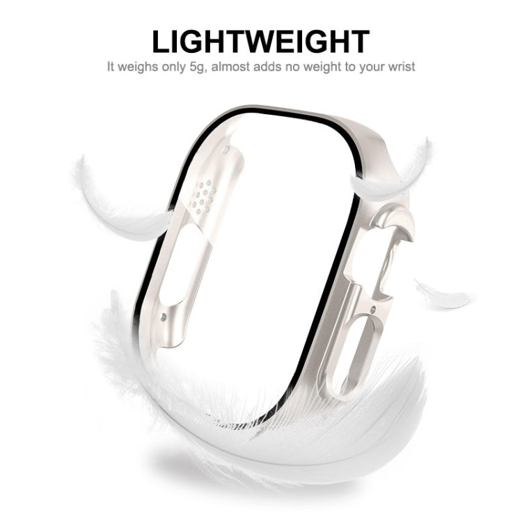 For Apple Watch Ultra / Ultra 2 49mm ENKAY PC Frame 9H Tempered Glass Case(White) - Watch Cases by ENKAY | Online Shopping South Africa | PMC TechLife | Buy Now Pay Later Mobicred