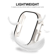 For Apple Watch Ultra / Ultra 2 49mm ENKAY PC Frame 9H Tempered Glass Case(White) - Watch Cases by ENKAY