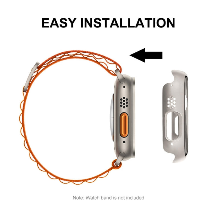 For Apple Watch Ultra / Ultra 2 49mm ENKAY PC Frame 9H Tempered Glass Case(Blue) - Watch Cases by ENKAY | Online Shopping South Africa | PMC TechLife | Buy Now Pay Later Mobicred