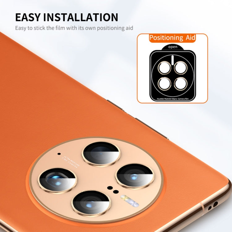 For Huawei Mate 50 / 50E ENKAY 9H Rear Camera Aluminium Alloy Tempered Glass Film(Golden)