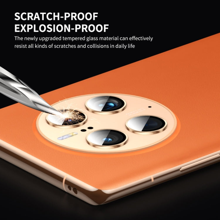 For Huawei Mate 50 Pro ENKAY 9H Rear Camera Aluminium Alloy Tempered Glass Film(Golden) - Huawei Tempered Glass by ENKAY | Online Shopping South Africa | PMC TechLife | Buy Now Pay Later Mobicred