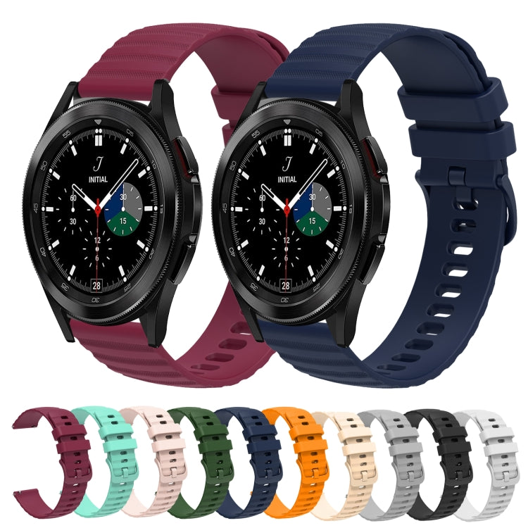 For Samsung Galaxy Watch4 Classic 42mm/46mm 20mm Wavy Dotted Solid-Color Silicone Watch Band(Gray) - Watch Bands by PMC TechLife | Online Shopping South Africa | PMC TechLife | Buy Now Pay Later Mobicred