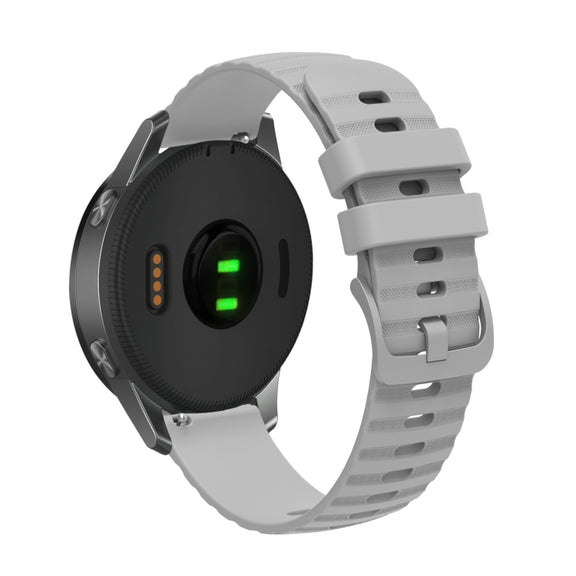 For Samsung Galaxy Watch 42mm 20mm Wavy Dotted Solid-Color Silicone Watch Band(Gray)
