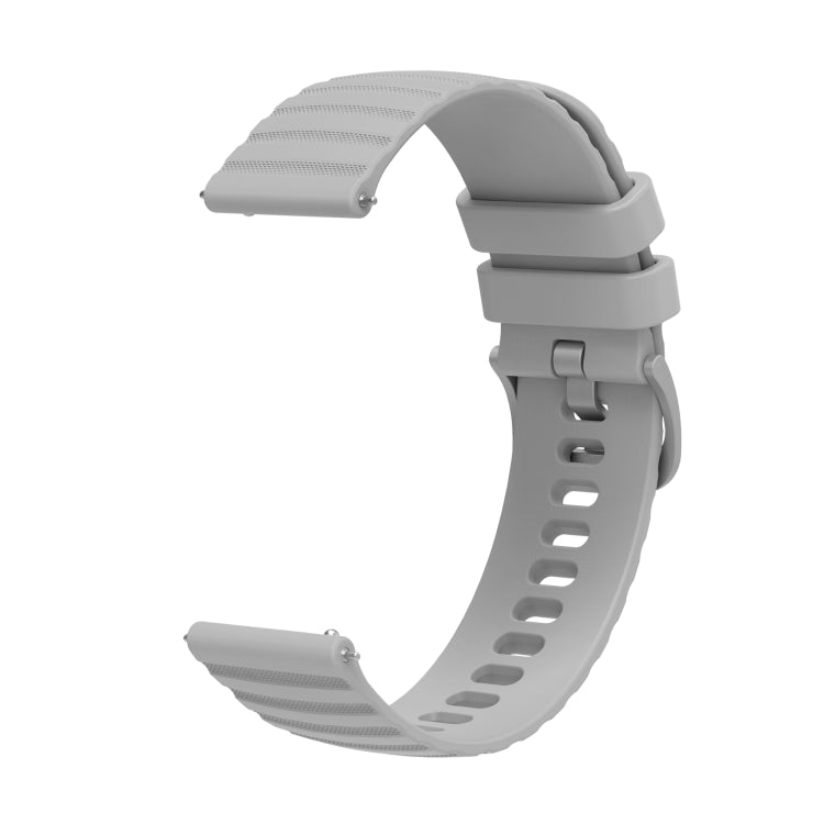 For Samsung Galaxy Watch 42mm 20mm Wavy Dotted Solid-Color Silicone Watch Band(Gray)
