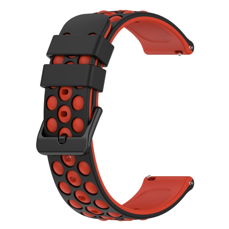 For Xiaomi MI Watch S1 22mm Two-Color Porous Silicone Watch Band(Black+Red) - free shipping - PMC TechLife - Order now!