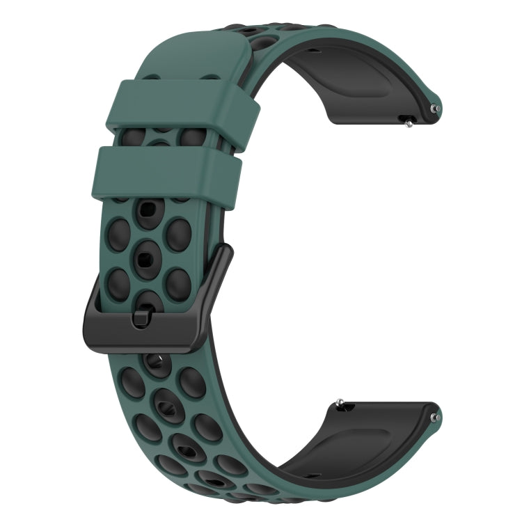 For Xiaomi MI Watch S1 Pro 22mm Two-Color Porous Silicone Watch Band(Olive Green+Black) - free shipping - PMC TechLife - Order now!