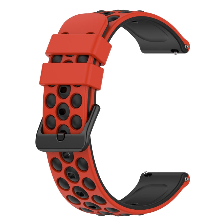 For Xiaomi MI Watch Color 22mm Two-Color Porous Silicone Watch Band(Red+Black) - free shipping - PMC TechLife - Order now!