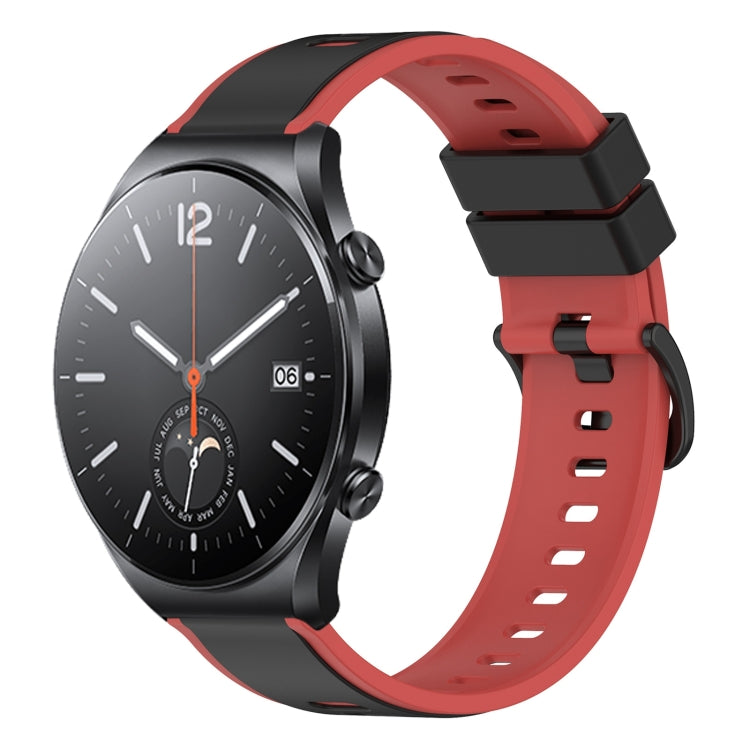 For Xiaomi MI Watch S1 22mm Two-Color Silicone Watch Band(Black+Red) - free shipping - PMC TechLife - Order now!