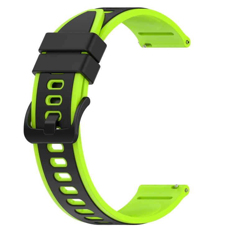 For Xiaomi MI Watch S1 22mm Two-Color Silicone Watch Band(Black+Lime Green) - free shipping - PMC TechLife - Order now!