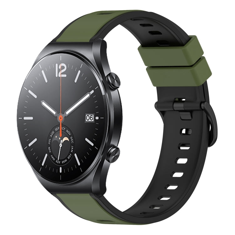For Xiaomi MI Watch S1 22mm Two-Color Silicone Watch Band(Army Green + Black) - free shipping - PMC TechLife - Order now!