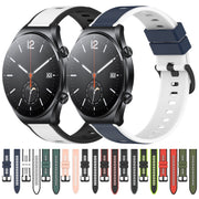 For Xiaomi MI Watch S1 22mm Two-Color Silicone Watch Band(Black+Red)