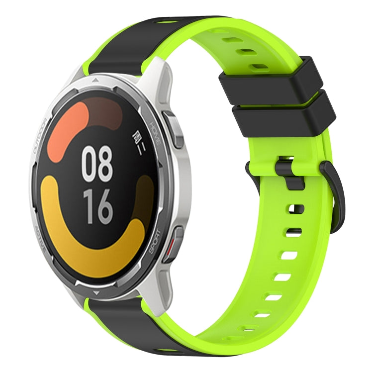 For Xiaomi MI Watch Color 2 22mm Two-Color Silicone Watch Band(Black+Lime Green) - free shipping - PMC TechLife - Order now!