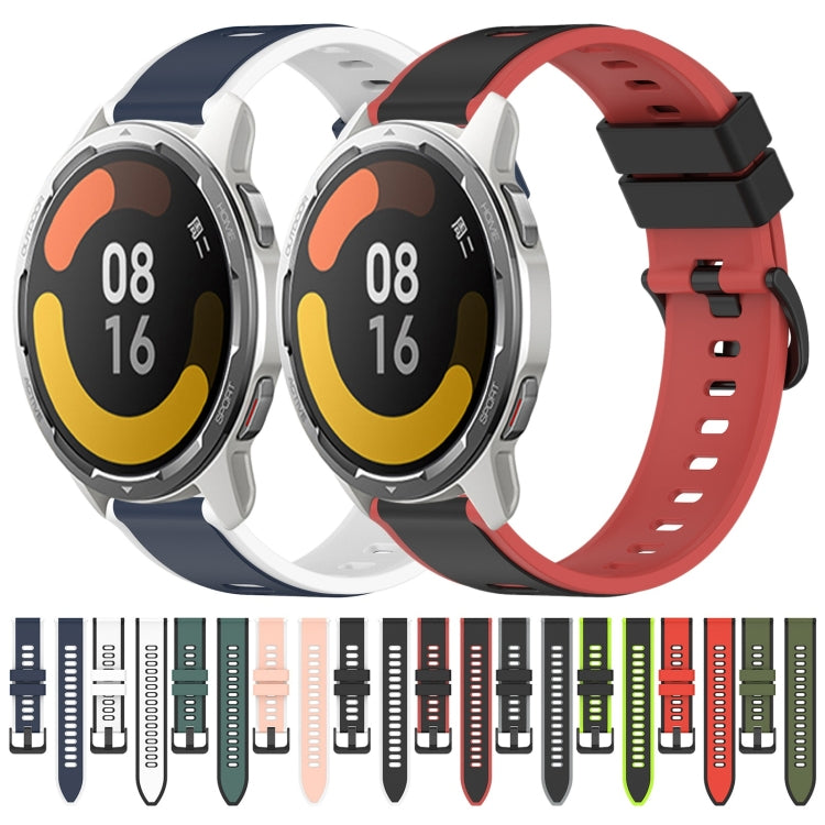 For Xiaomi MI Watch Color 2 22mm Two-Color Silicone Watch Band(Black+Lime Green) - free shipping - PMC TechLife - Order now!