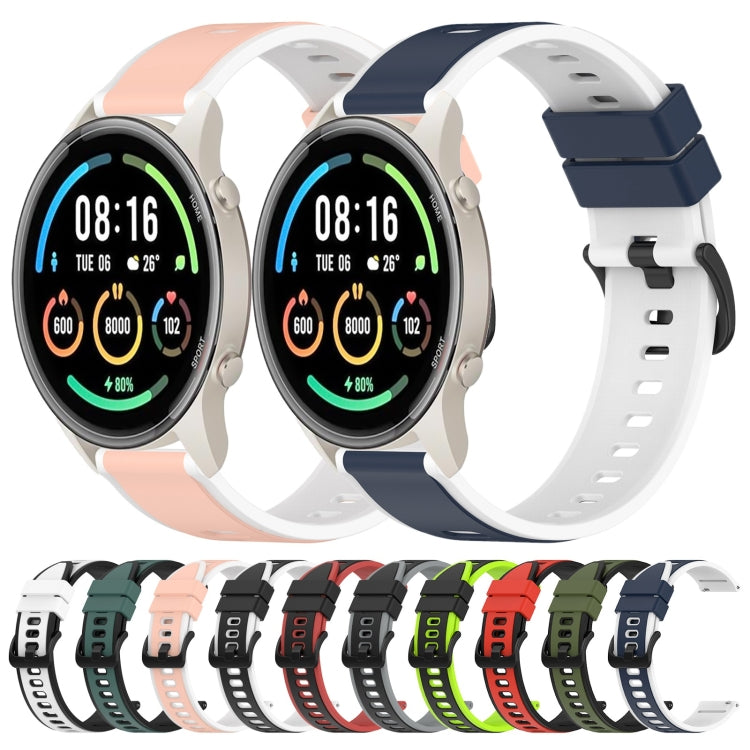 For Xiaomi MI Watch Sport 22mm Two-Color Silicone Watch Band(Pink+White) - free shipping - PMC TechLife - Order now!