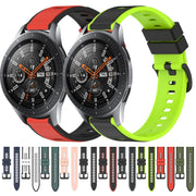 For Samsung Galaxy Watch 46mm 22mm Two-Color Silicone Watch Band(Pink+White)
