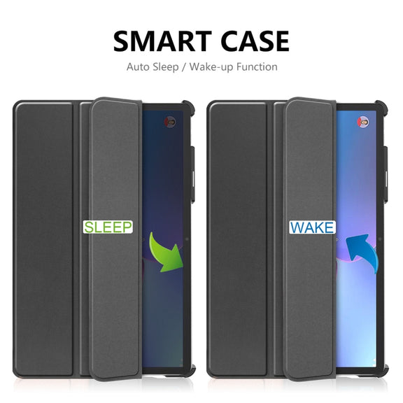 For Lenovo Tab P11 Pro Gen2 11.2 inch 2022 ENKAY Tri-fold Custer Texture Leather Stand Smart Case(Black)