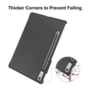For Lenovo Tab P11 Pro Gen2 11.2 inch 2022 ENKAY Tri-fold Custer Texture Leather Stand Smart Case(Black)