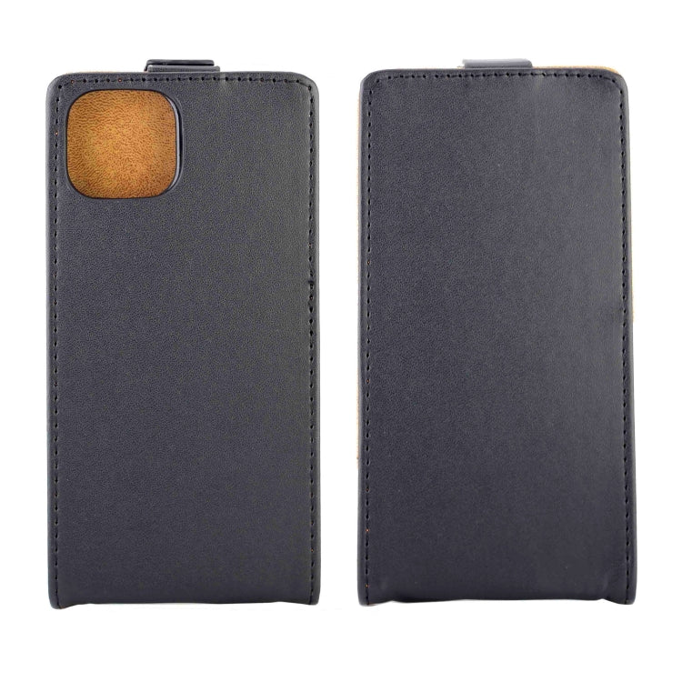 For iPhone 14 Vertical Flip Leather Phone Case with Card Slot(Black)