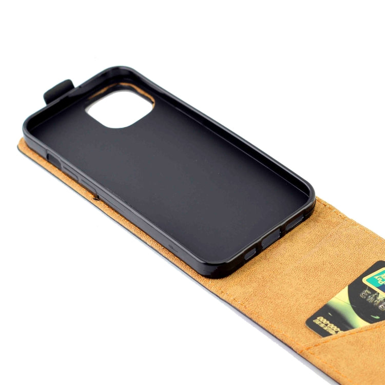 For iPhone 14 Vertical Flip Leather Phone Case with Card Slot(Black)