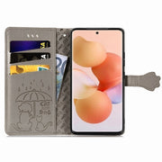 For Xiaomi 12T / 12T Pro / Redmi K50 Ultra Cute Cat and Dog Embossed Leather Phone Case(Gray)