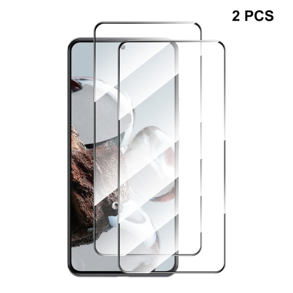 For Xiaomi 12T / 12T Pro 2pcs ENKAY Full Glue 0.26mm 9H 2.5D Tempered Glass Full Film