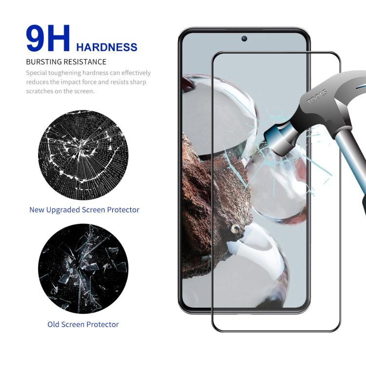 For Xiaomi 12T / 12T Pro 2pcs ENKAY Full Glue 0.26mm 9H 2.5D Tempered Glass Full Film