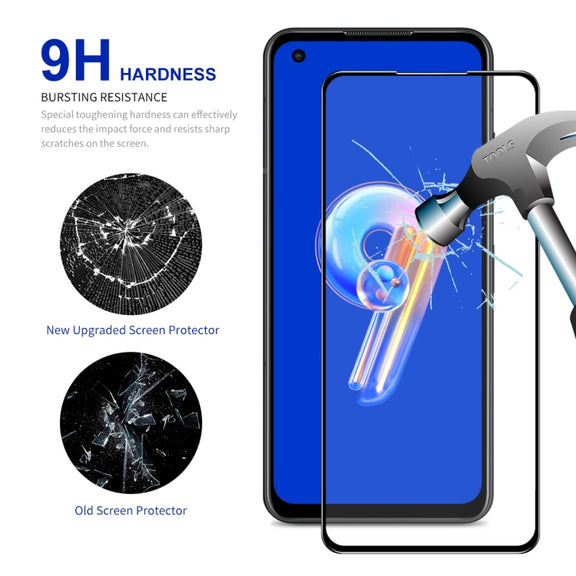 For Asus Zenfone 9 2pcs ENKAY Full Glue 0.26mm 9H 2.5D Tempered Glass Full Film