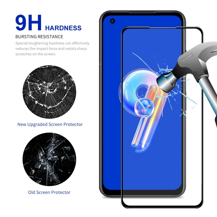 For Asus Zenfone 9 2pcs ENKAY Full Glue 0.26mm 9H 2.5D Tempered Glass Full Film