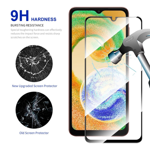 For Samsung Galaxy A04 / A04s 10pcs ENKAY Full Glue 0.26mm 9H 2.5D Tempered Glass Full Film