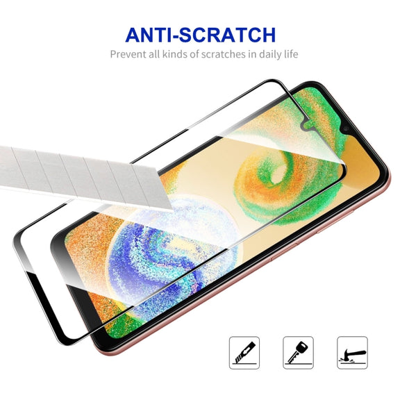 For Samsung Galaxy A04 / A04s 10pcs ENKAY Full Glue 0.26mm 9H 2.5D Tempered Glass Full Film