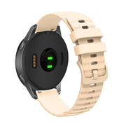 Compatible with Garmin Vivoactive 4S 18mm Wavy Dotted Solid-Color Silicone Watch Band(Starlight Color)