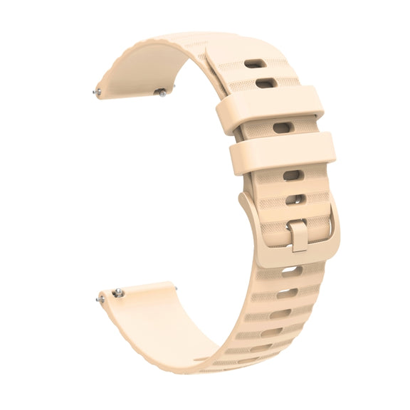 Compatible with Garmin Vivoactive 4S 18mm Wavy Dotted Solid-Color Silicone Watch Band(Starlight Color)