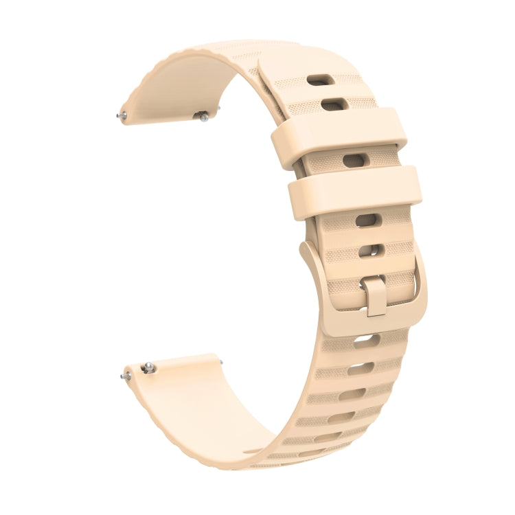 Compatible with Garmin Vivoactive 4S 18mm Wavy Dotted Solid-Color Silicone Watch Band(Starlight Color)
