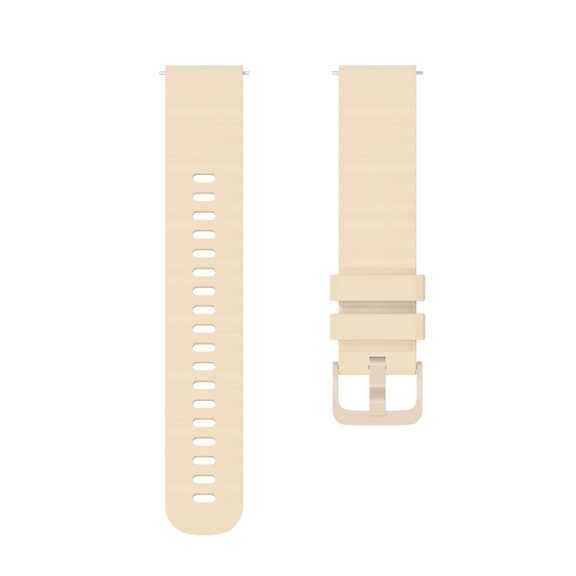 Compatible with Garmin Vivoactive 4S 18mm Wavy Dotted Solid-Color Silicone Watch Band(Starlight Color)