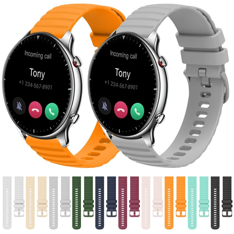 For Amazfit GTR 2 22mm Wavy Dotted Solid-Color Silicone Watch Band(Gray) - Watch Bands by PMC TechLife | Online Shopping South Africa | PMC TechLife | Buy Now Pay Later Mobicred
