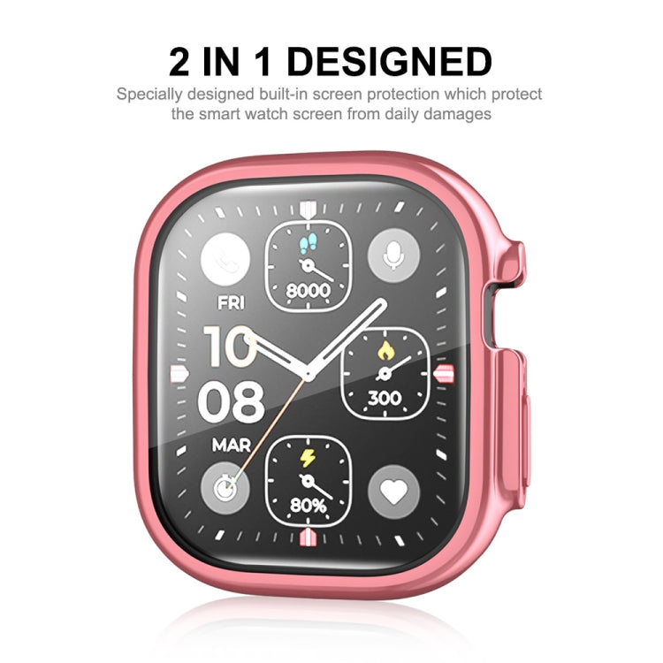 For Apple Watch Ultra / Ultra 2 49mm ENKAY Full Coverage Electroplated Soft TPU Case with Screen Film(Silver) - Watch Cases by ENKAY