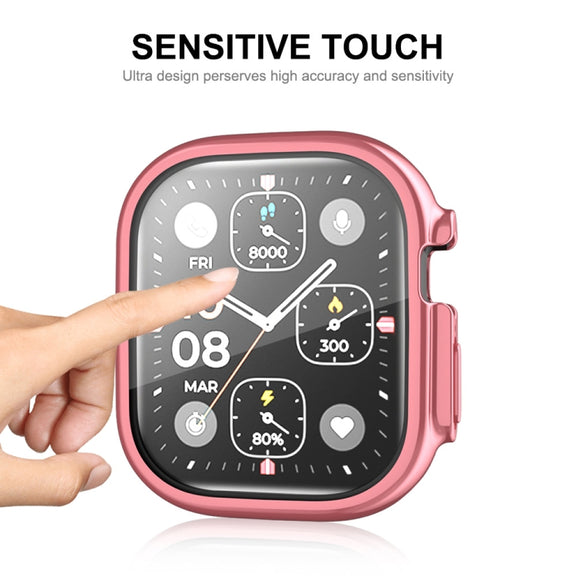 For Apple Watch Ultra / Ultra 2 49mm ENKAY Full Coverage Electroplated Soft TPU Case with Screen Film(Silver) - Watch Cases by ENKAY