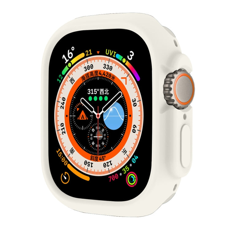 For Apple Watch Ultra 49mm ENKAY Solid Color Protective Soft TPU Frame Case(Beige) - Watch Cases by ENKAY